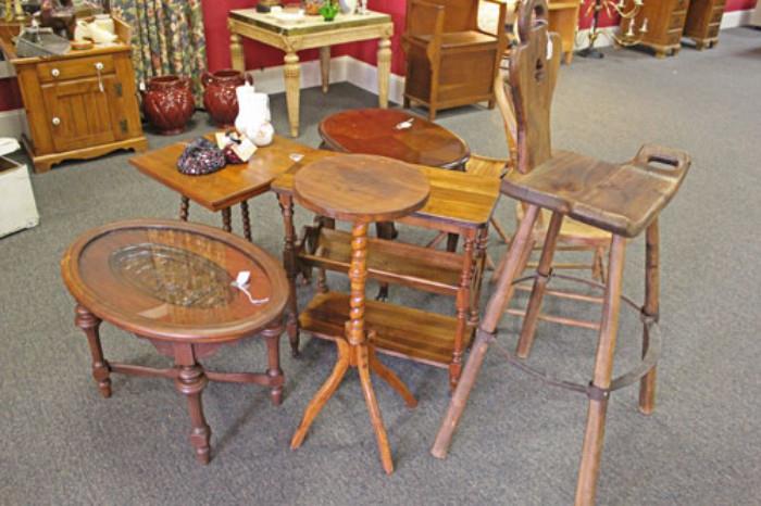 We have several wooden tables for Saturday and Sunday.