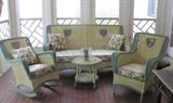 Several pieces of Heywood Wakefield wicker furniture