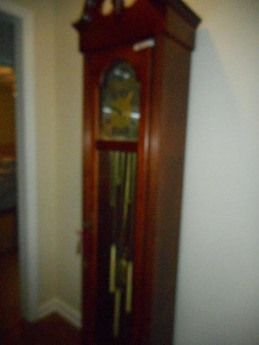 Grandfather clock. Sorry its blurred