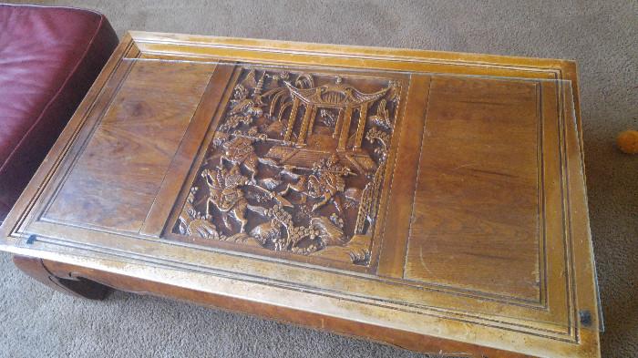 Vintage Asian carved coffee table