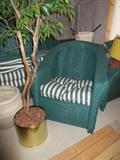 green wicker patio set