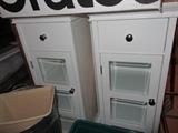 white storage cabinets