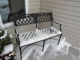 metal outdoor bench