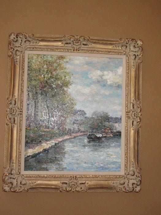 ornate frame w/oil painting