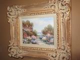 ornate frame with oil 