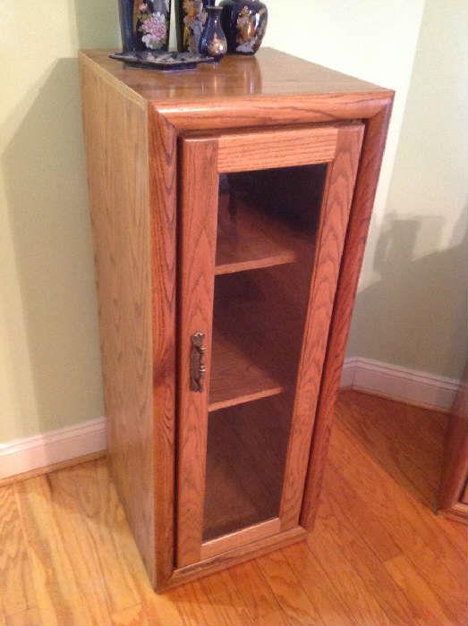 Glass Front Solid Wood Storage $ 100.00