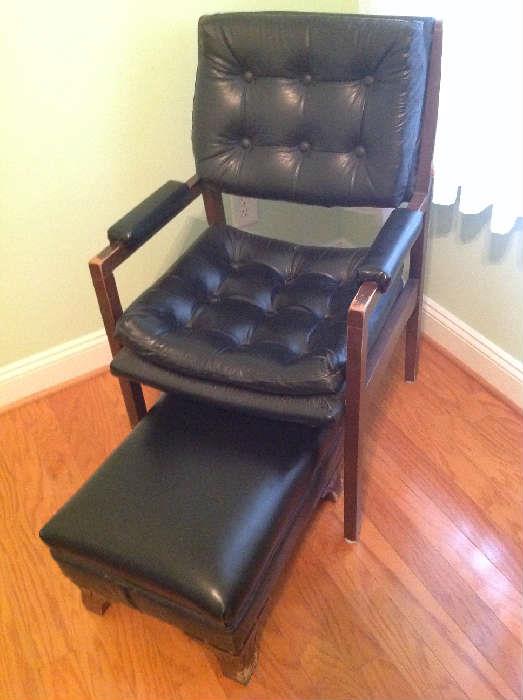 Vintage Leather Chair / Ottoman $ 80.00