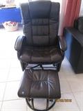 Leather chair and ottoman