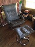 Kebe Danish Swivel Chair and matching ottoman