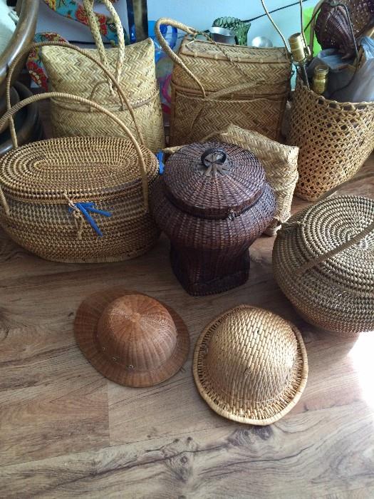 Tons of hand made baskets, backpacks, hats, totes from overseas.
