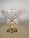 Cut glass bowl - FINE PIECE - on an ornate base!