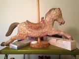 This was handmade with so much detail - paper Mache rocking horse - SO CUTE!