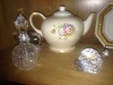 Brilliant Cut Cruet, Vintage Teapot, Waterford Paperweight