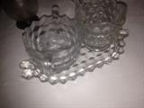 American Fostoria Sugar/Cream/Holder set.