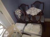 Many fine linens - more Duncan Phyfe Chairs