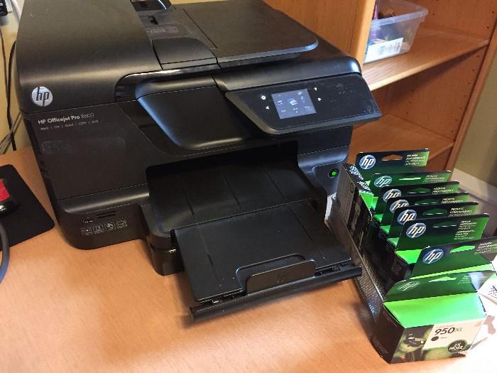 HP Printer, Fax, Scanner, Copier with lots of ink.