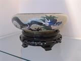 Cloisonne dragon bowl with stand.
