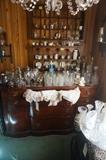 Several buffet servers and tea carts