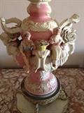 Meissen style antique lamp