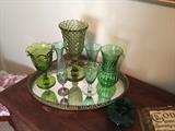 Pretty green glassware