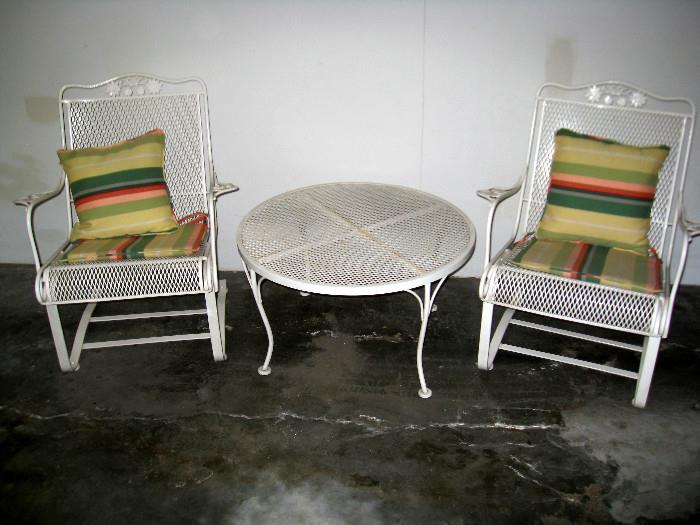 Patio rockers and coffee/side table