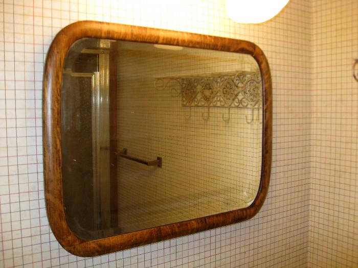 Vintage wood frame mirror
