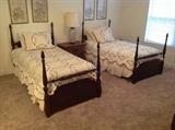 Twin Beds - $ 500.00 for the set (does not include bedding) - Bedding (Quilt, skirt and decorative pillow $ 70.00 each)