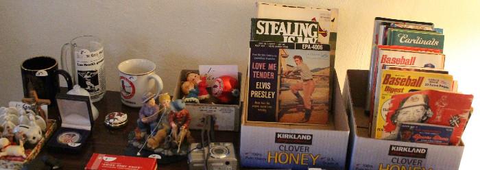 Some collectibles,  baseball memorabilia, Christmas etc.