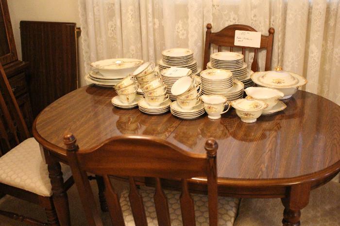 China, table and chairs