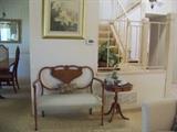 LOVELY VINTAGE EASTLAKE LOVESEAT, SIDE TABLE