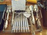 SET OF VINTAGE PRESTIGE PLATE SILVERWARE, SILVERWARE TRAY