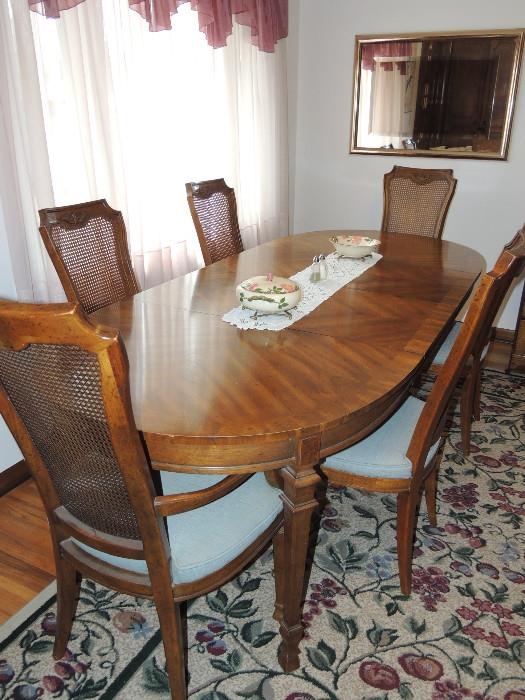 Drexel Dining Room Table with 6 chairs & Hutch