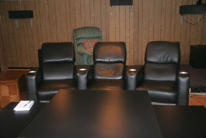 Three very comfortable recliner chairs, may be separated but sold together