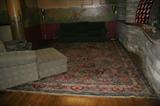 carpet, sleeper sofa, large arm chair with matching ottoman