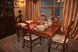 Country French dining room table and chairs