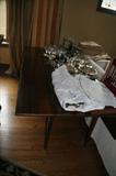 Fabulous mid-century modern drop leaf table at least 7' long