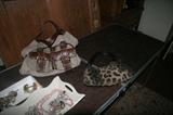 Prada clutches, Kate Spade Leopard, others