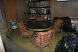 Bamboo game table and four chiars