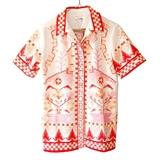 Hamilton Cross Stitch Print Retro Shirt: 12.00