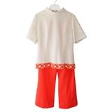 Vermillion & Cream 2-Piece Flared Leg Pants Suit: 22.50