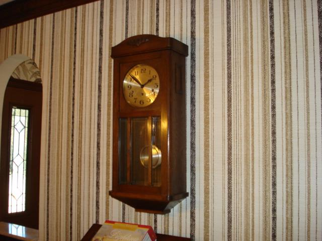 Key wound Arts & Crafts style wall clock, great chime