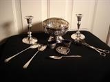 Some of the sterling and silver plate at the sale
