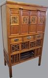  Late 19th C Chinese hardwood cabinet w/brass hardware 