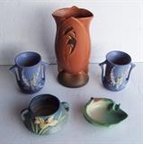 Roseville vase #785-9" ~ 4 pcs. Roseville pottery, pair of #42-4", #7-3" and #499