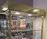 C/1990's Lladro all glass display cabinet, 83 1/2"h. x 48"w. x 24" d., lighted