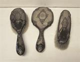 C/1920's 3 pc. Sterling Ladies mirror and brush set ~ 