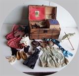 C/1880 Victorian child's Doll Trunk full of doll clothes, etc. 