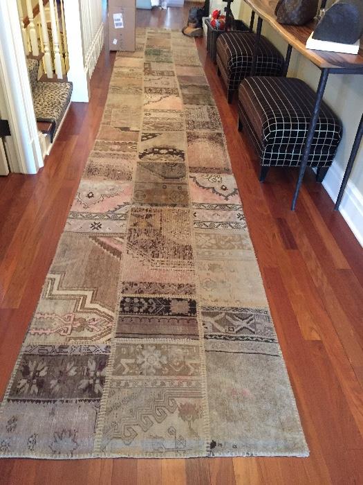 Patchwork long hallway runner - Great condition!