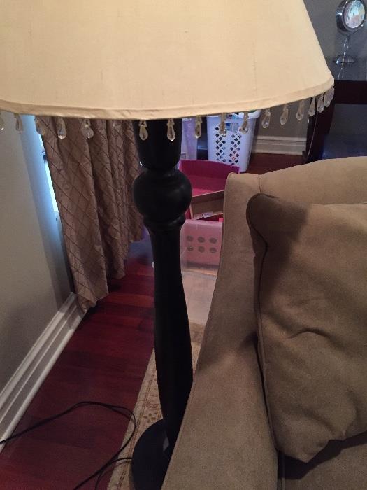 Floor lamp with Crystal beaded lamp shade