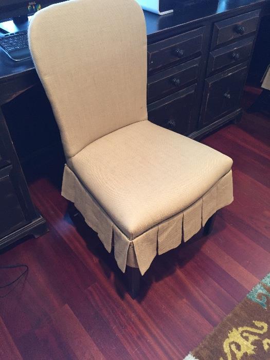 Side Chairs - upholstered Linen - great as a desk or end dining chairs - 2 Available
